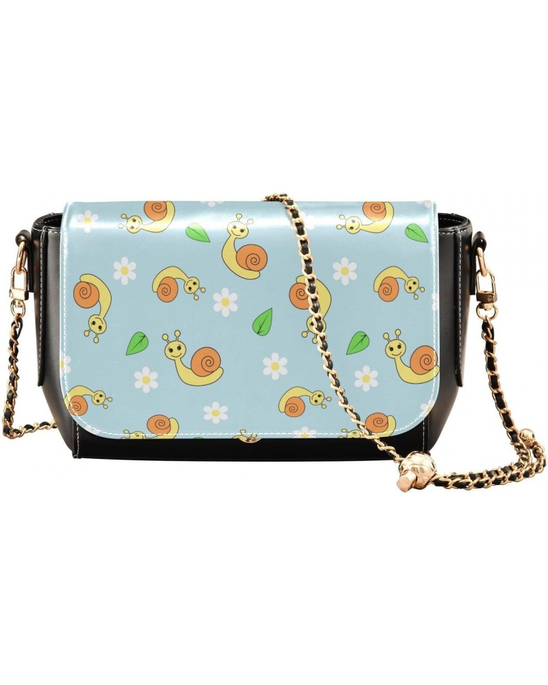 Cute Cartoon Snail Crossbody Bags for Women, Trendy Small Shoulder Bag, PU Leather Clutch Purse Underarm Handbag Satchel Hand...