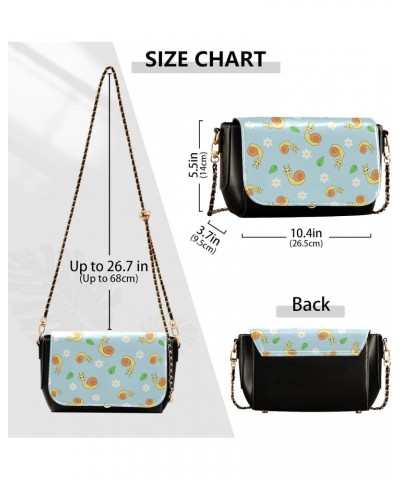 Cute Cartoon Snail Crossbody Bags for Women, Trendy Small Shoulder Bag, PU Leather Clutch Purse Underarm Handbag Satchel Hand...