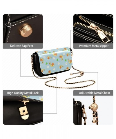 Cute Cartoon Snail Crossbody Bags for Women, Trendy Small Shoulder Bag, PU Leather Clutch Purse Underarm Handbag Satchel Hand...