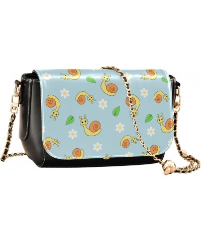 Cute Cartoon Snail Crossbody Bags for Women, Trendy Small Shoulder Bag, PU Leather Clutch Purse Underarm Handbag Satchel Hand...