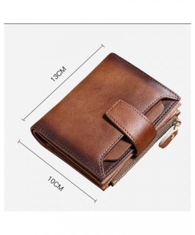 Men's Wallet Men's Short Leather Wallet Casual Money Clip Leather Wallet (Color : 1, Size : 10x13cm) 10x13cm 2 $22.76 Wallets