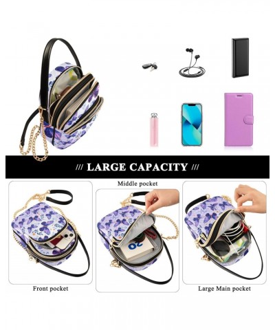 Butterflies in Purple Womens Sling Backpack Crossbody Chain Shoulder Bags Waist Packs Multipurpose Handbags for Travel Shoppi...