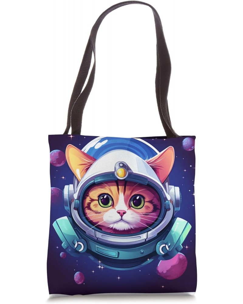 Spaceship Cat galaxy space Cat Alien Kitty Mom Dad Tote Bag $11.04 Totes