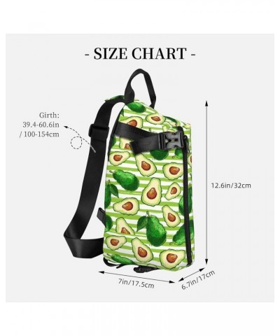 Gorgeous Oil Paint Sling Bags For Men And Women, Chest Bag Crossbody Sling Daypack For Hiking Bike Travel Hand Drawn Avocado ...