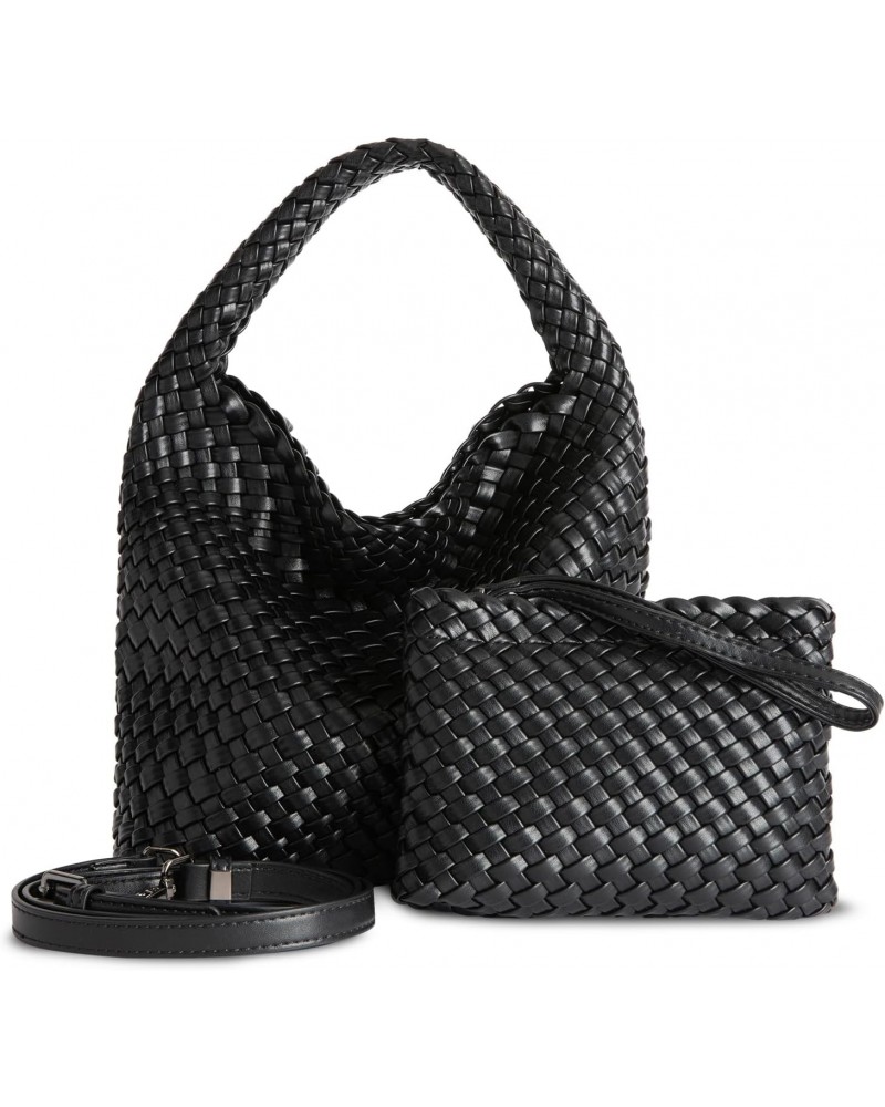 Woven Bag with Purse, Fashion Woven Bags for Women, Handmade Woven Leather Handbags $18.00 Handbags