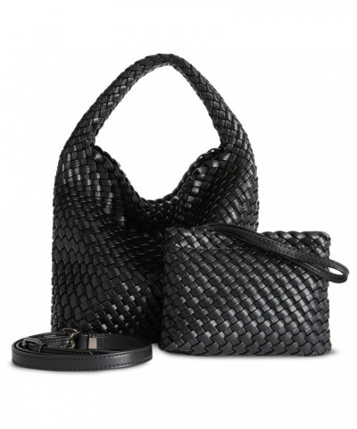 Woven Bag with Purse, Fashion Woven Bags for Women, Handmade Woven Leather Handbags $18.00 Handbags