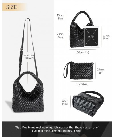 Woven Bag with Purse, Fashion Woven Bags for Women, Handmade Woven Leather Handbags $18.00 Handbags