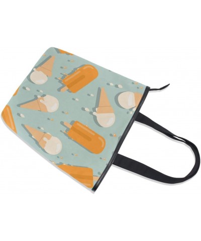 Orange Ice Cream The Tote Bag for Women Big Capacity Women's Shoulder Handbags Canvas Shopping Dating Bag $13.79 Totes