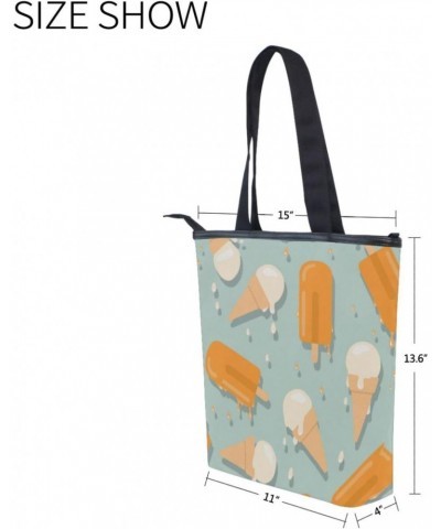 Orange Ice Cream The Tote Bag for Women Big Capacity Women's Shoulder Handbags Canvas Shopping Dating Bag $13.79 Totes