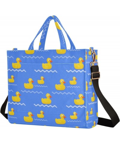 Rubber Duck Blue Tote Bag for Women Travel Tote Handbag Corduroy Crossbody Bag Satchel Purses for Office Birthday Gifts Multi...