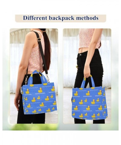 Rubber Duck Blue Tote Bag for Women Travel Tote Handbag Corduroy Crossbody Bag Satchel Purses for Office Birthday Gifts Multi...