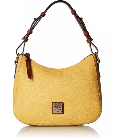 Handbag, Pebble Grain Small Kiley Hobo Shoulder Bag - Lemon $79.85 Hobo Bags