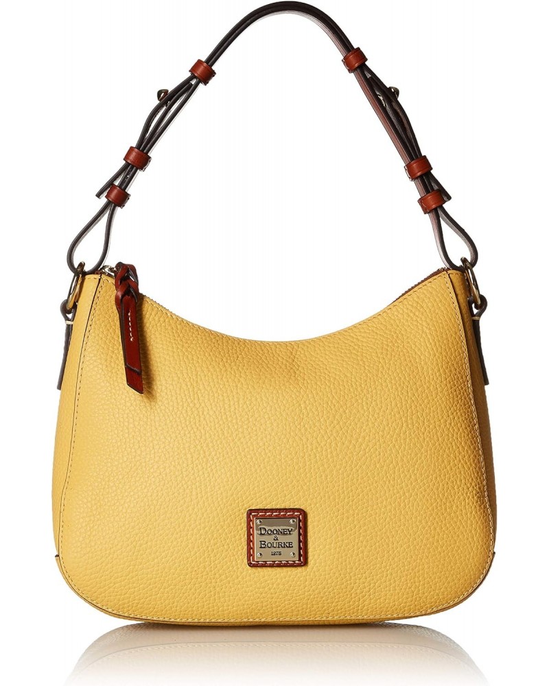 Handbag, Pebble Grain Small Kiley Hobo Shoulder Bag - Lemon $79.85 Hobo Bags