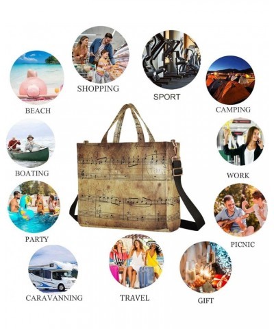 Womens Handbag Old Music Score Art Crossbody Satchel Shoulder Bag for Weekender Travel Beach Gym Multi05 $11.27 Satchels