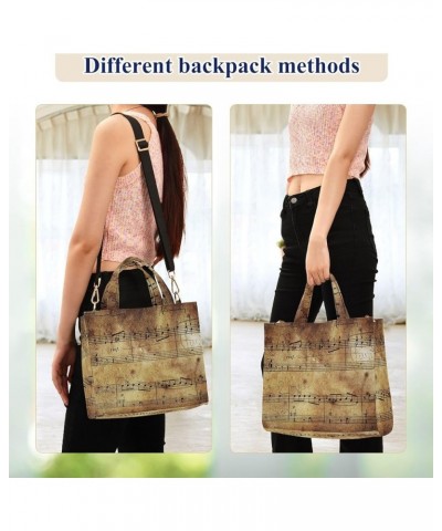 Womens Handbag Old Music Score Art Crossbody Satchel Shoulder Bag for Weekender Travel Beach Gym Multi05 $11.27 Satchels