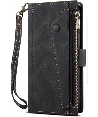 Case for iPhone 15 Pro Max/15 Pro/15 Plus/15, Flip Case with RFID Blocking Card Holder, Leather Zipper Wallet with Crossbody ...