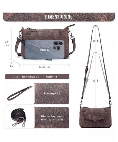 Small Crossbody Bags for Women,Leather Wristlet Clutch Mini Cell Phone Crossbody Wallet Purses with Card Slots A-coffee $12.6...