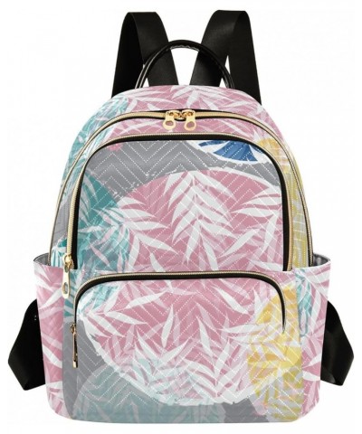 Blue Leaf Pattern Women's Backpack Wallet Casual Small Backpack Fashion Women's Travel Bag School Backpack Color260 Medium $1...