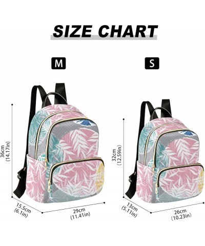 Blue Leaf Pattern Women's Backpack Wallet Casual Small Backpack Fashion Women's Travel Bag School Backpack Color260 Medium $1...