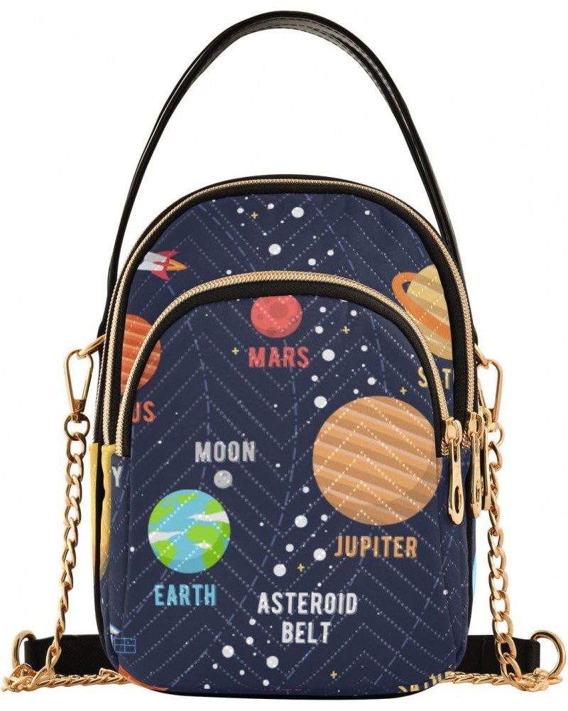 Cell Phone Purse Solar System Science Crossbody Handbag Durable Shoulder Bag Sturdy Travel Pouch Compact Chic Bag for Women D...