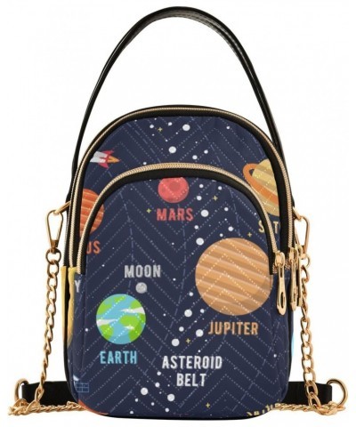 Cell Phone Purse Solar System Science Crossbody Handbag Durable Shoulder Bag Sturdy Travel Pouch Compact Chic Bag for Women D...