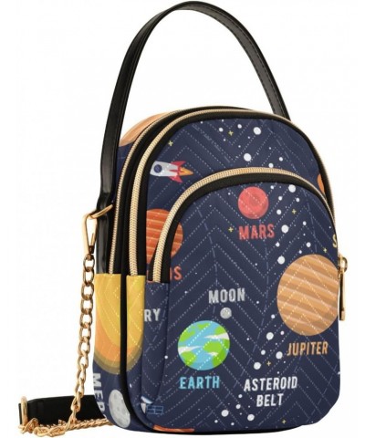 Cell Phone Purse Solar System Science Crossbody Handbag Durable Shoulder Bag Sturdy Travel Pouch Compact Chic Bag for Women D...