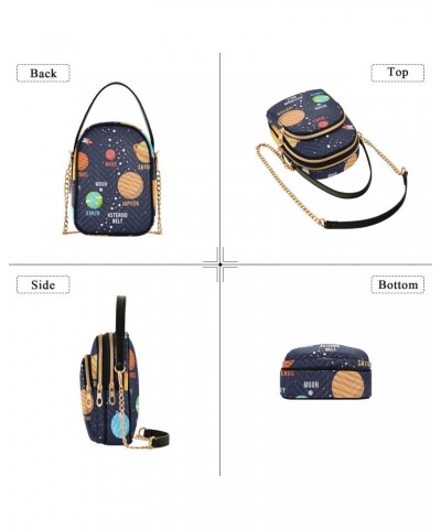 Cell Phone Purse Solar System Science Crossbody Handbag Durable Shoulder Bag Sturdy Travel Pouch Compact Chic Bag for Women D...