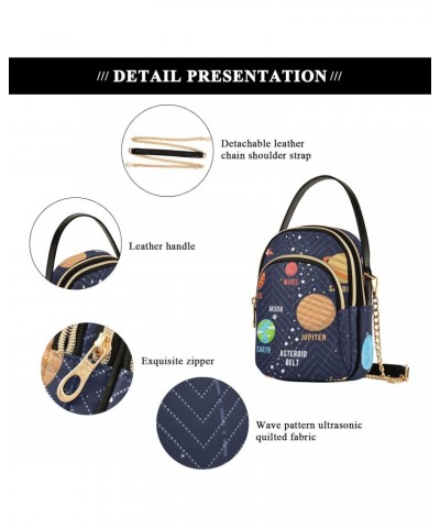 Cell Phone Purse Solar System Science Crossbody Handbag Durable Shoulder Bag Sturdy Travel Pouch Compact Chic Bag for Women D...