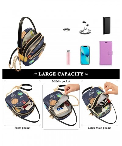 Cell Phone Purse Solar System Science Crossbody Handbag Durable Shoulder Bag Sturdy Travel Pouch Compact Chic Bag for Women D...