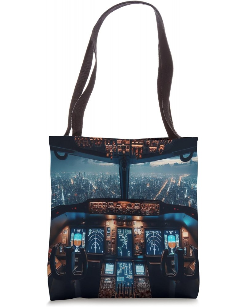 Plane Cockpit Flight Instruments Aircraft Pilot Aviation Tote Bag $12.31 Totes