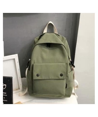 Casual Waterproof Large Capacity Solid Color Backpack Retro Simplebag (Green+Toy) Green+toy $17.92 Backpacks