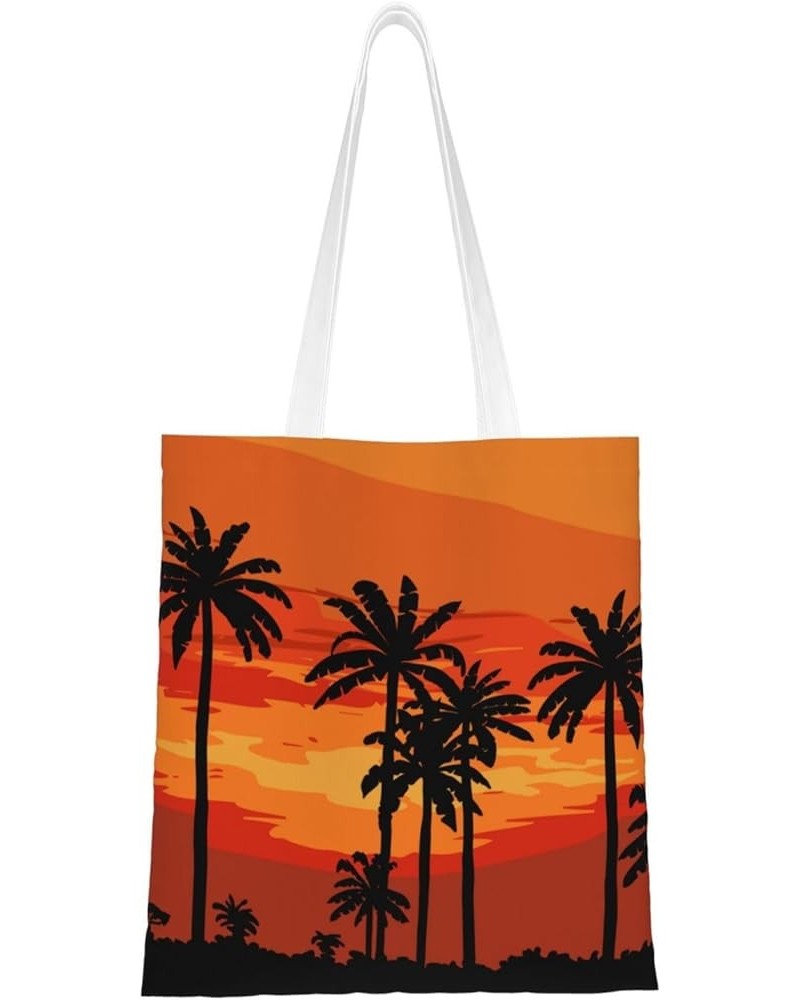 Palm Trees Single Shoulder Fashion Canvas Tote Shopping Bags Handbags For Men And Women Palm Trees7 $11.52 Totes