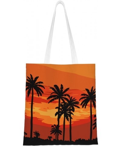 Palm Trees Single Shoulder Fashion Canvas Tote Shopping Bags Handbags For Men And Women Palm Trees7 $11.52 Totes