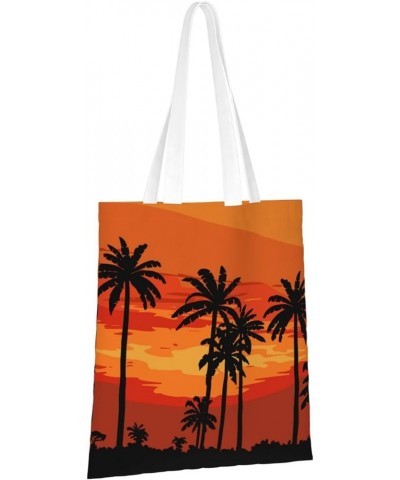 Palm Trees Single Shoulder Fashion Canvas Tote Shopping Bags Handbags For Men And Women Palm Trees7 $11.52 Totes