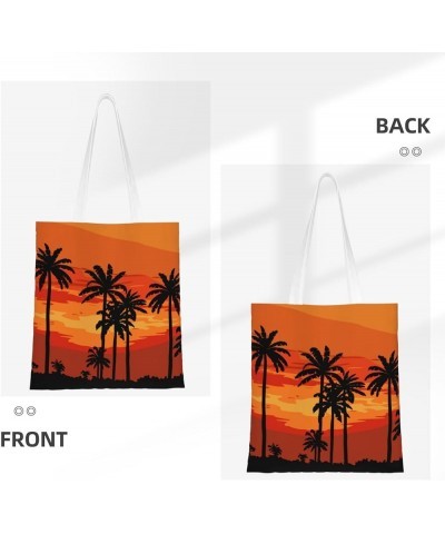 Palm Trees Single Shoulder Fashion Canvas Tote Shopping Bags Handbags For Men And Women Palm Trees7 $11.52 Totes