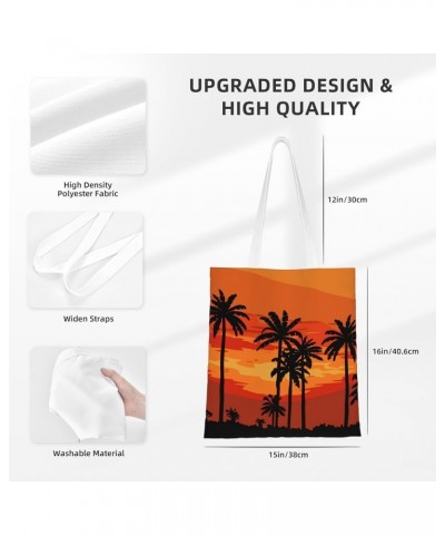 Palm Trees Single Shoulder Fashion Canvas Tote Shopping Bags Handbags For Men And Women Palm Trees7 $11.52 Totes