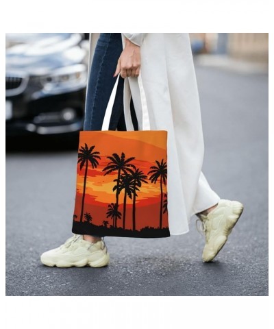 Palm Trees Single Shoulder Fashion Canvas Tote Shopping Bags Handbags For Men And Women Palm Trees7 $11.52 Totes