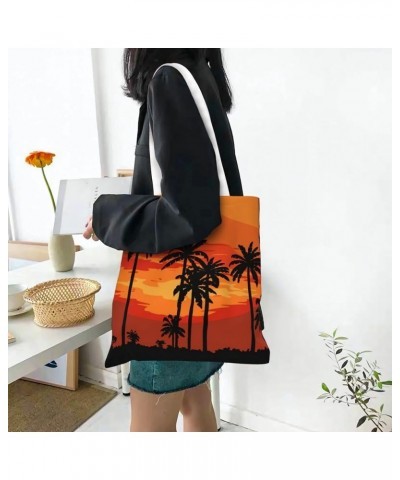 Palm Trees Single Shoulder Fashion Canvas Tote Shopping Bags Handbags For Men And Women Palm Trees7 $11.52 Totes