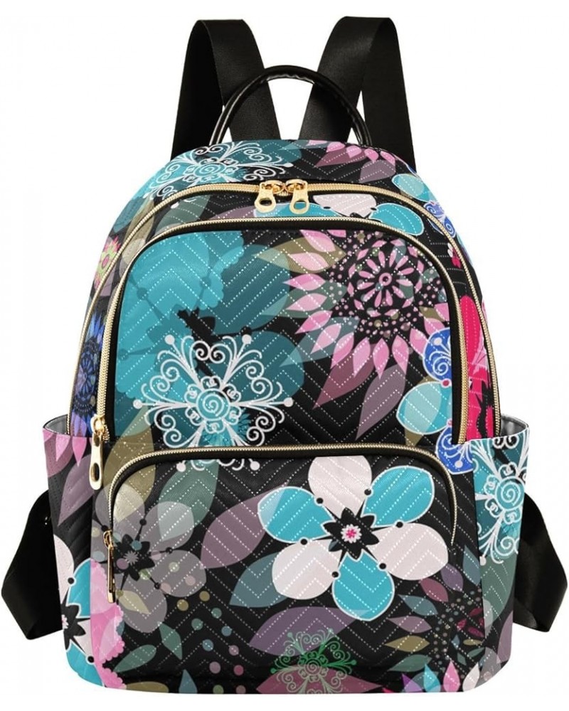 Abstract Colorful Floral Butterfly Mini Backpack Purse for Women Travel Bag Fashion Daypack Back Pack Shoulder Bag Multicolor...