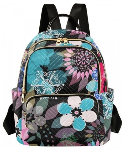 Abstract Colorful Floral Butterfly Mini Backpack Purse for Women Travel Bag Fashion Daypack Back Pack Shoulder Bag Multicolor...