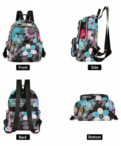 Abstract Colorful Floral Butterfly Mini Backpack Purse for Women Travel Bag Fashion Daypack Back Pack Shoulder Bag Multicolor...