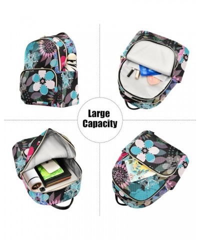 Abstract Colorful Floral Butterfly Mini Backpack Purse for Women Travel Bag Fashion Daypack Back Pack Shoulder Bag Multicolor...