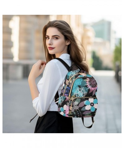 Abstract Colorful Floral Butterfly Mini Backpack Purse for Women Travel Bag Fashion Daypack Back Pack Shoulder Bag Multicolor...