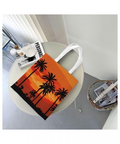 Palm Trees Single Shoulder Fashion Canvas Tote Shopping Bags Handbags For Men And Women Palm Trees7 $11.52 Totes