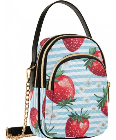 Crossbody Bag for Women, Strawberry Phone Purse Detachable Chain Bag Shoulder Handbag Wallet $10.08 Crossbody Bags