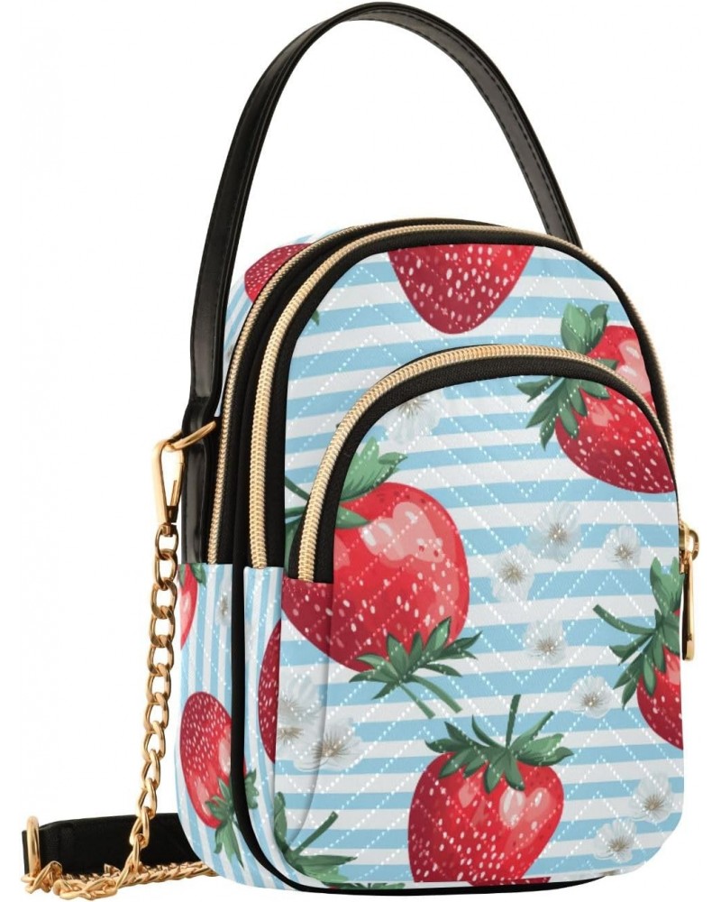 Crossbody Bag for Women, Strawberry Phone Purse Detachable Chain Bag Shoulder Handbag Wallet $10.08 Crossbody Bags