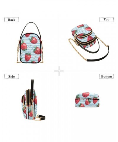 Crossbody Bag for Women, Strawberry Phone Purse Detachable Chain Bag Shoulder Handbag Wallet $10.08 Crossbody Bags