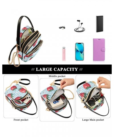 Crossbody Bag for Women, Strawberry Phone Purse Detachable Chain Bag Shoulder Handbag Wallet $10.08 Crossbody Bags