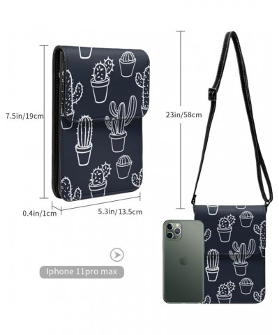 Womens Crossbody Bags Halloween Pumpkin Cat Print Phone Bag Wallet Purses Adjustable Strap Cactus Pattern (8) $14.07 Crossbod...