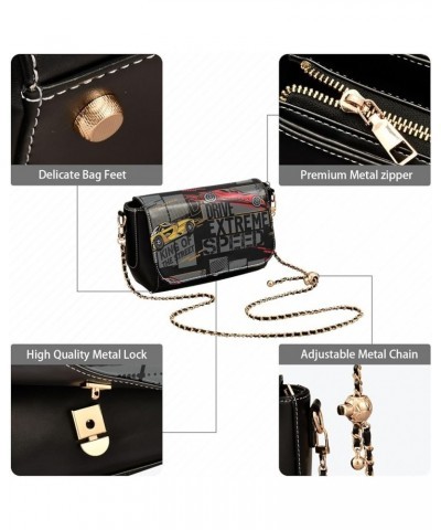 Crossbody Bags for Women Trendy Women's Black Shoulder Bag Small PU Leather Flap Cross Body Bag Handbags Pattern16 $17.62 Cro...